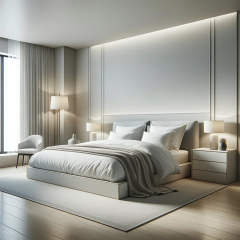 A sleek and modern bedroom