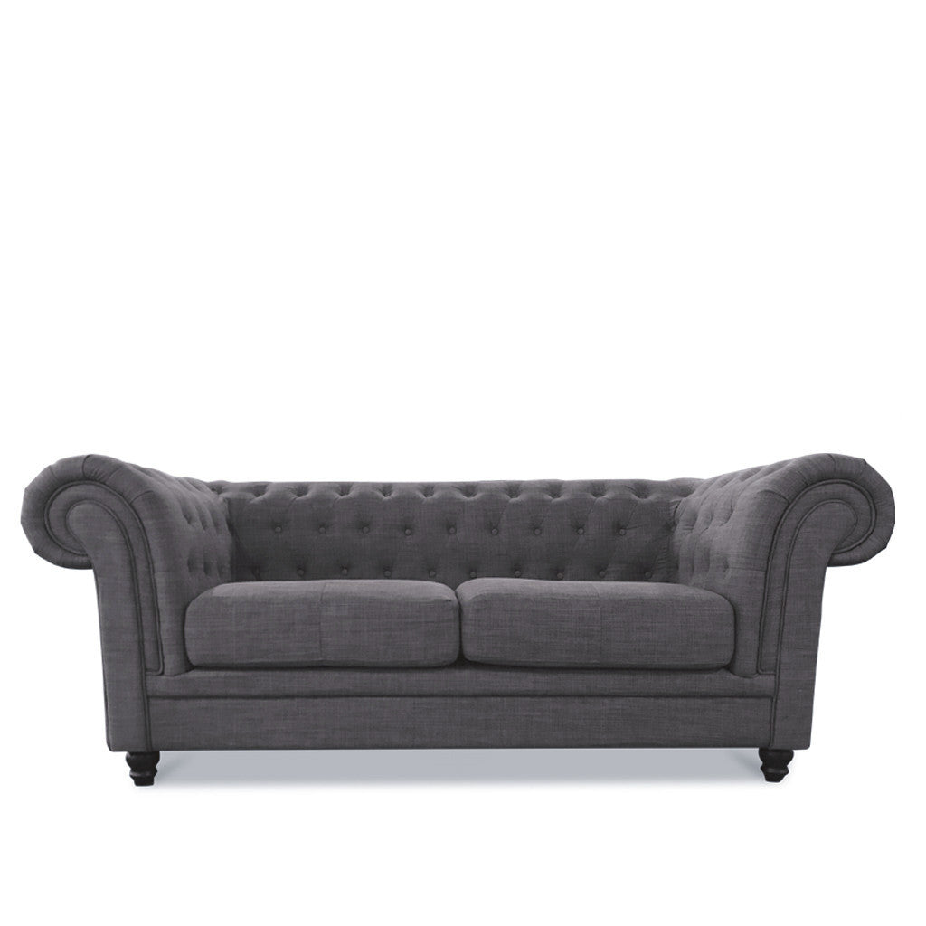 Oliver Chesterfield 3 Seater Sofa Ash Grey