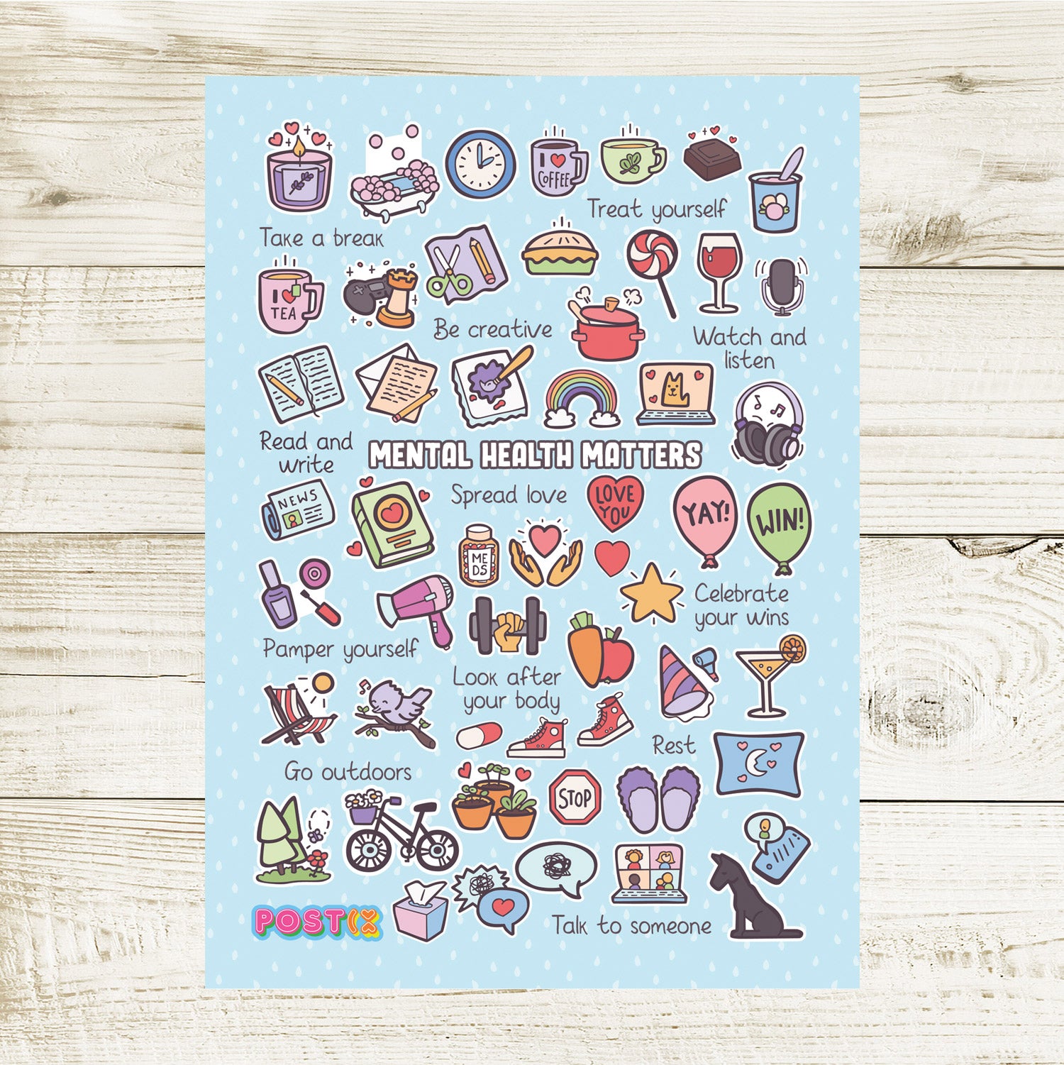 Autumn Washi Tape A6 Sticker Sheet – Postix Sticker Club