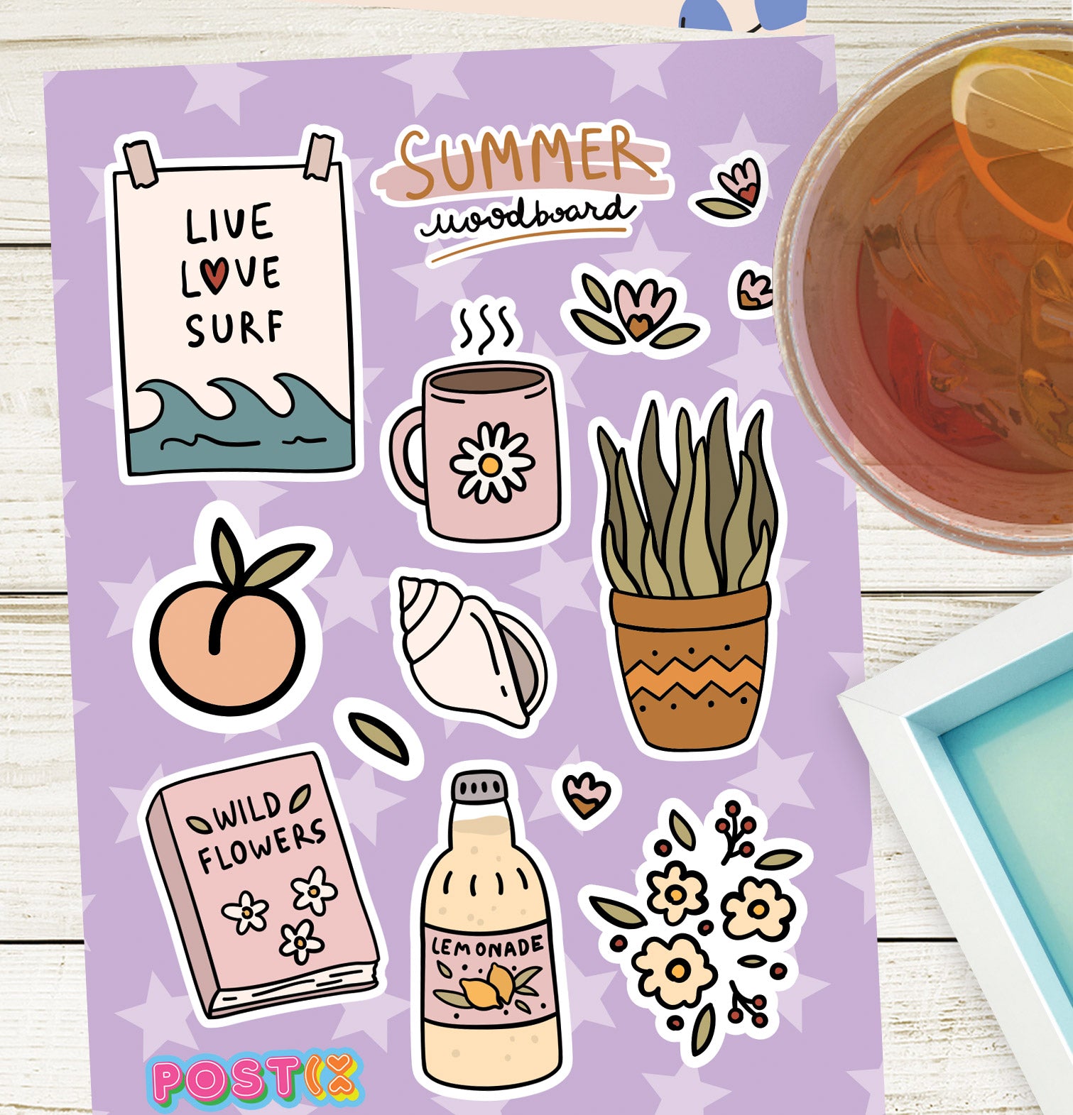 Summer Washi Tape A6 Sticker Sheet – Postix Sticker Club
