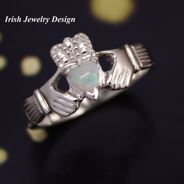 opal claddagh ring 