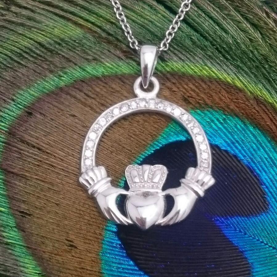Hallmarked Irish Claddagh Pendant in Sterling Silver | St. Patrick's Guild