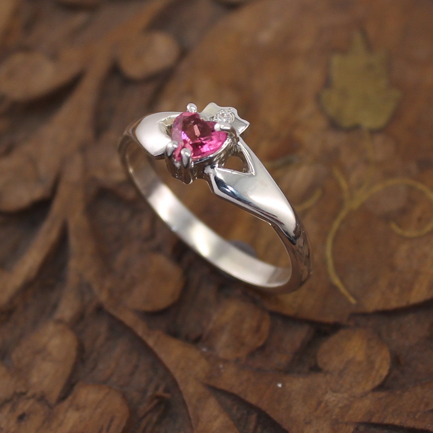 pink diamond claddagh ring