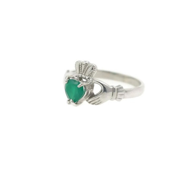 Claddagh ring, ladies green Agate claddagh ring - Irish Jewelry Design