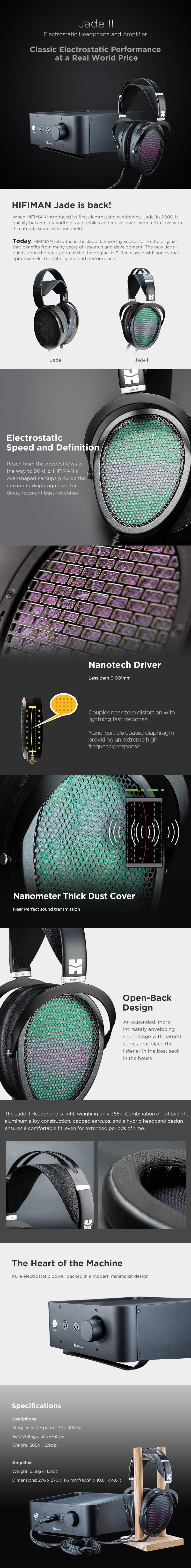 Buy HiFiMAN Jade II Electrostatic Headphone and Amplifier at hifinage in India with manufacturer warranty.