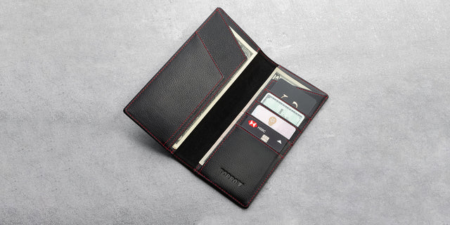 Torro Leather Credit Card Holder (for Cash and Cards) - Black