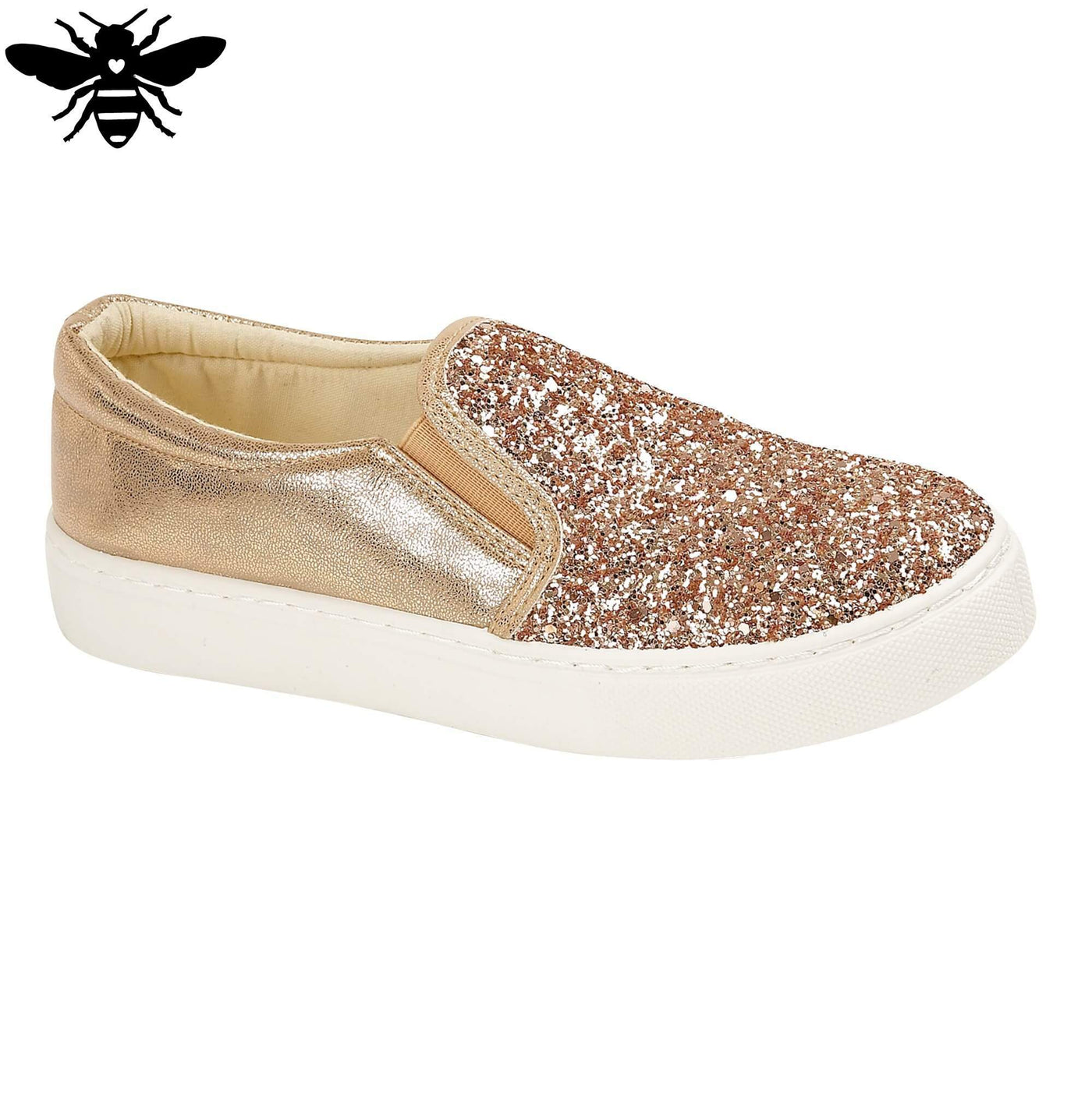 slip on glitter trainers