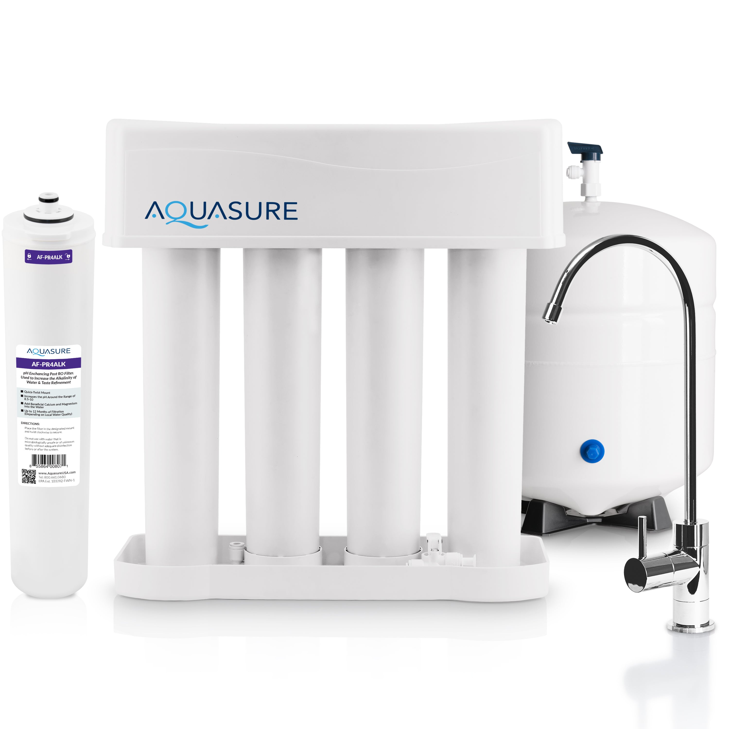 Premier Advanced Series | 4-Stage Reverse Osmosis Water Filtration System with Alkaline Remineralizing Filter, 75 GPD