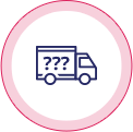 emoji badge of little truck with question marks on it for discreet shipping of all Lubilicious products