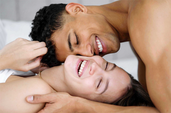 interracial couple happy use water-based lubricant to-go tube lubilcious