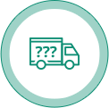 emoji badge of little truck with question marks on it for discreet shipping of all Lubilicious products