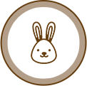 badge of little bunny to show Lubilicious products are cruelty-free, no animal testing