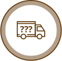 emoji badge of little truck with question marks on it for discreet shipping of all Lubilicious products