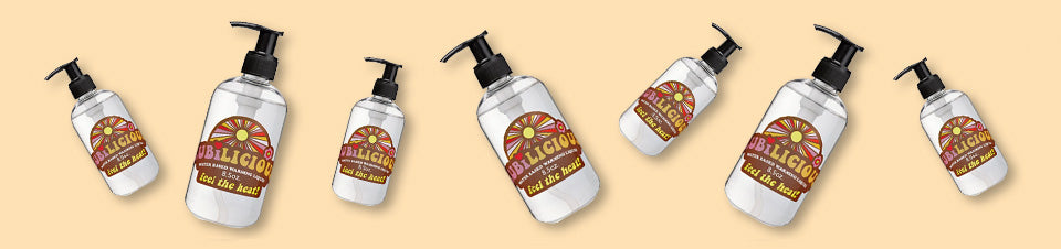 bottles of Lubilicious warming lube Feel the Heat water based lubricant for personal and sexual use