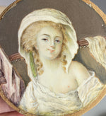 Antique French Portrait Miniature, Naughty, de Mailly, Mistress to French King Louis XIV
