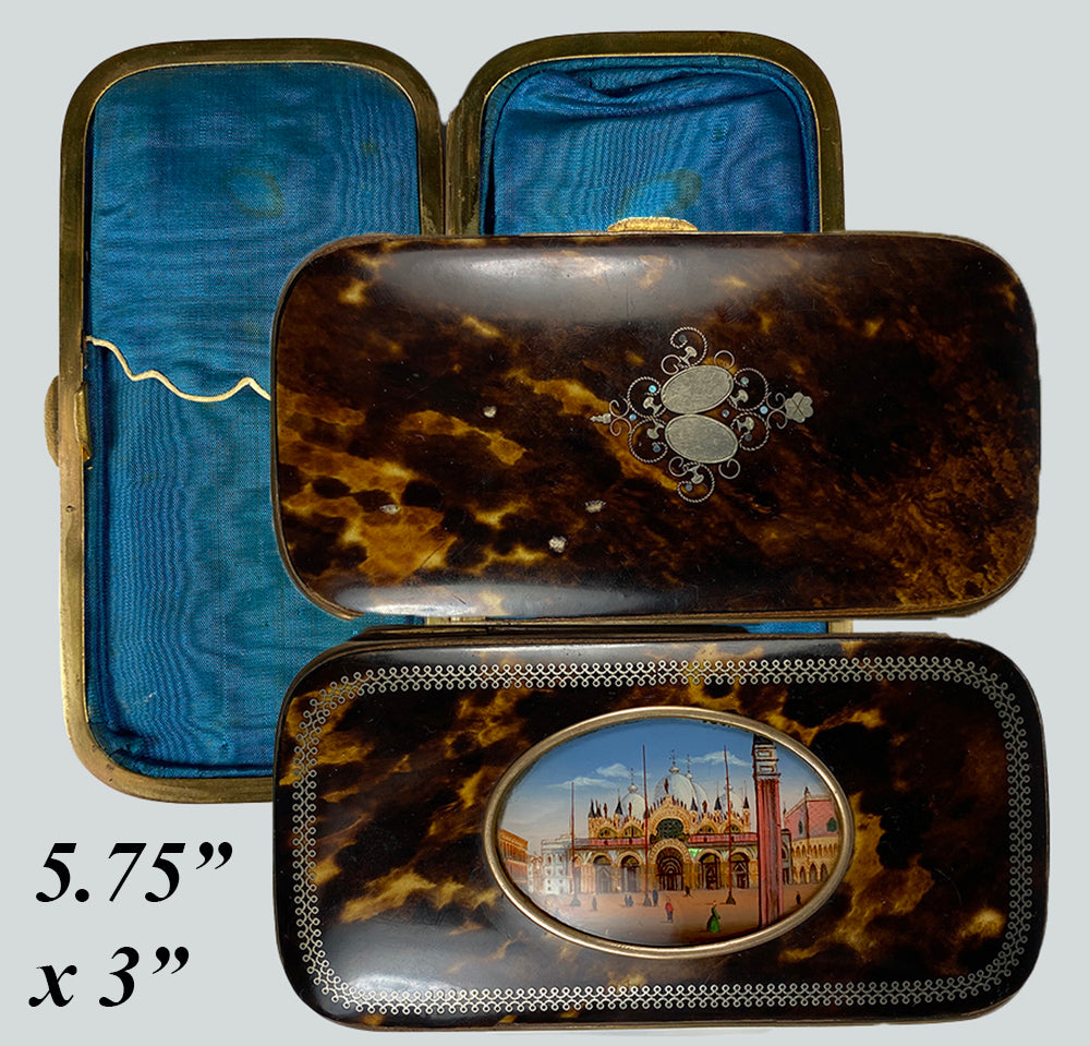 Antique French Coin Purse, Vernis Martin HP c.1810-60, like