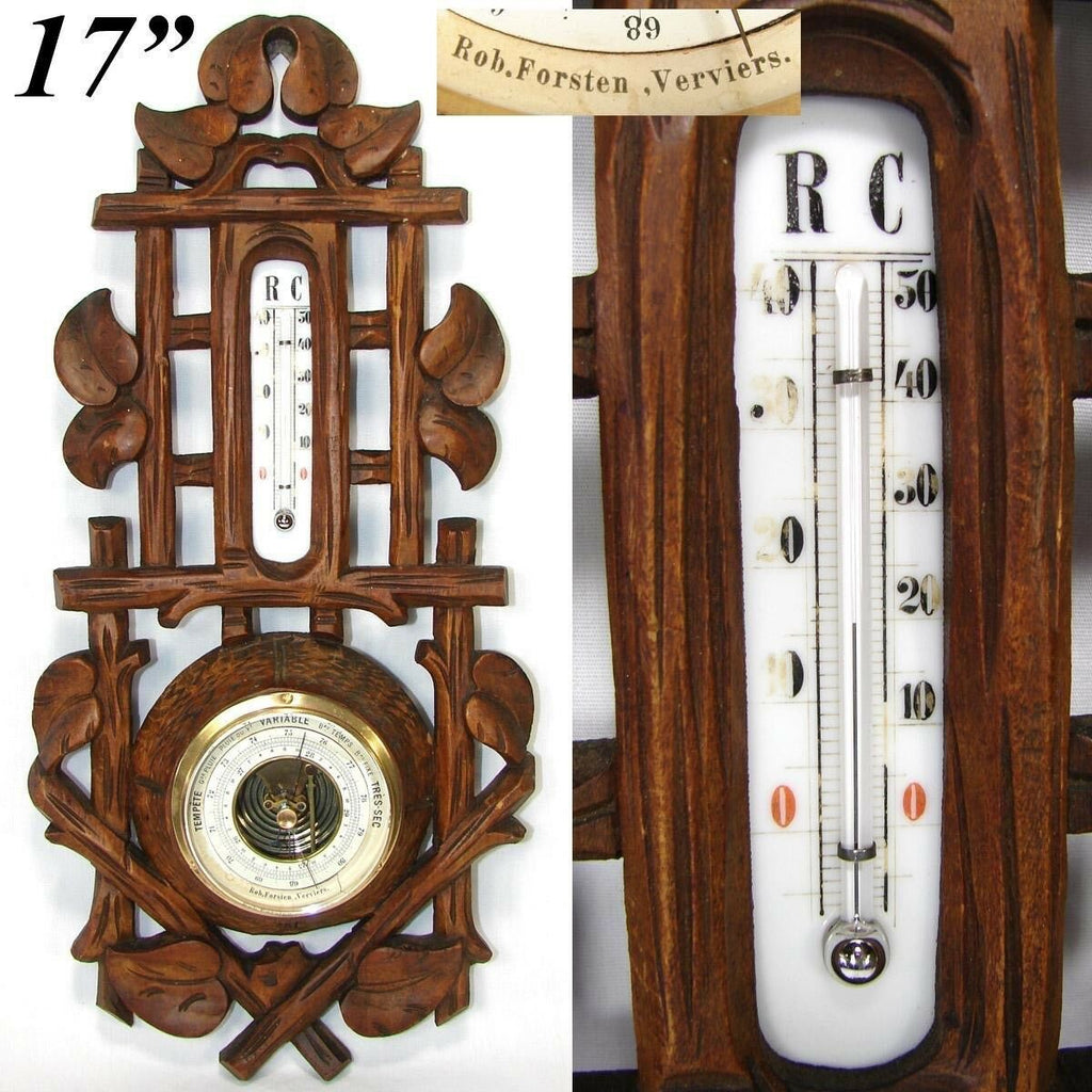 Antique French Victorian Era Hand Carved 23.5 Wall Barometer & Thermo –  Antiques & Uncommon Treasure