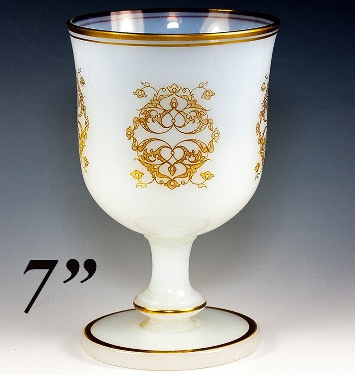 Antique French Blue Opaline and Jeweled Stand Goblet or Votive Candle –  Antiques & Uncommon Treasure