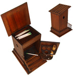 Delightful Antique French Carved Wood Smoker's Box, Cigar Presenter, an OUTHOUSE !