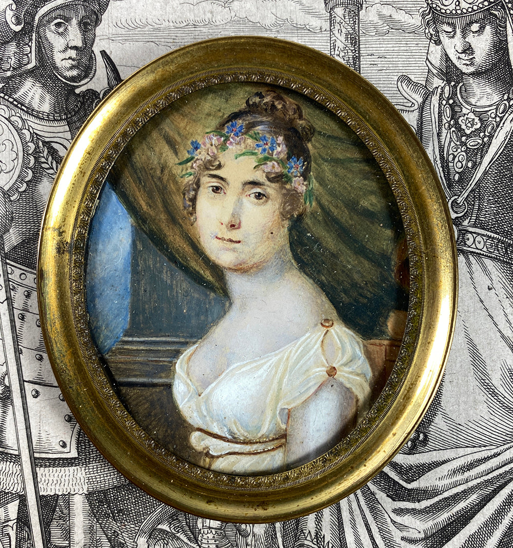 RARE Beauty Superb c.1800 Antique French Portrait Miniature, 3/4 Pose –  Antiques & Uncommon Treasure