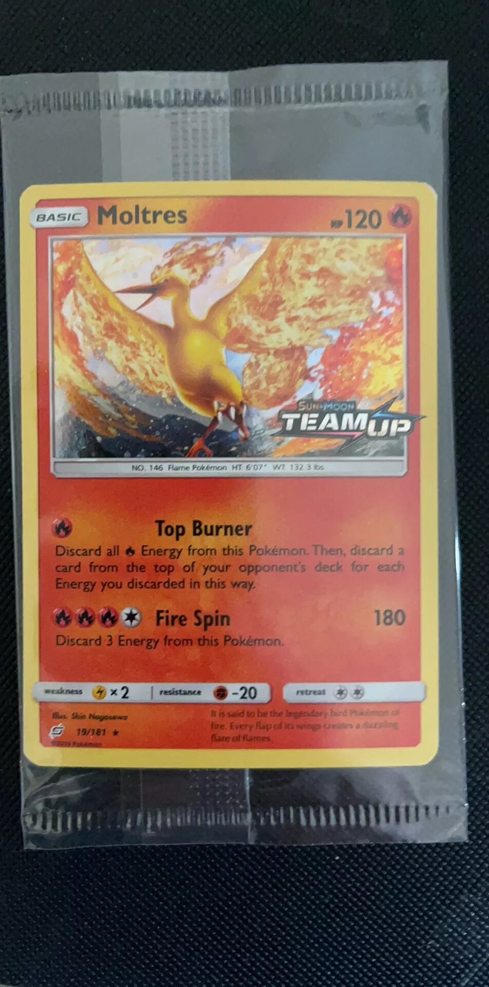 19 181 Moltres Pre Release Sealed Pokemon Card Team Up Turkhamgamehouse