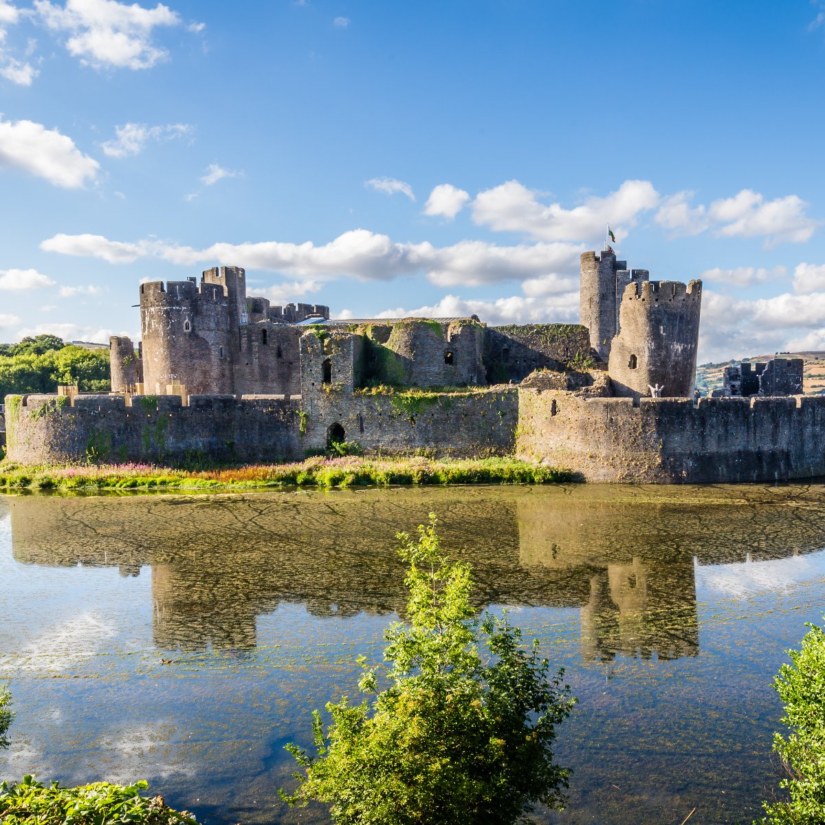 Caerphilly Castle and moat