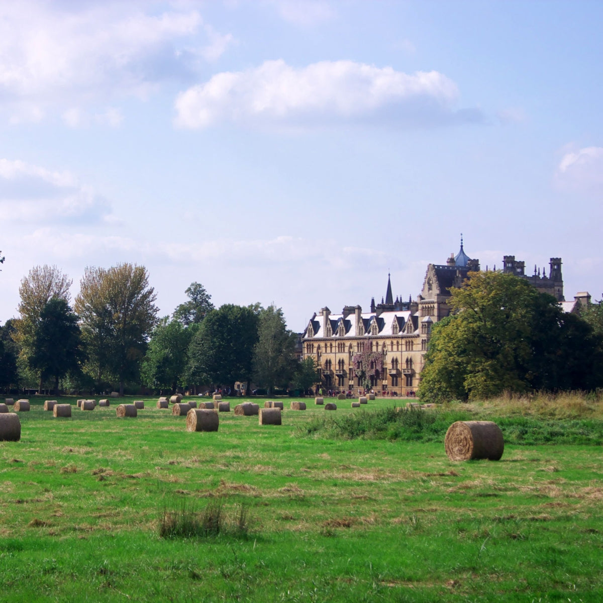 The view across Christchurch Meadow towards the college