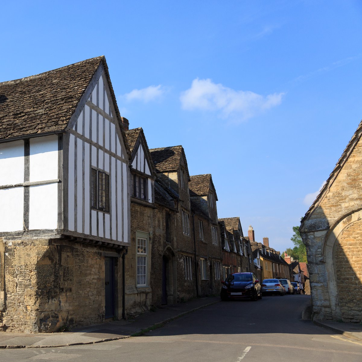 A row of historic buildings in Lacock