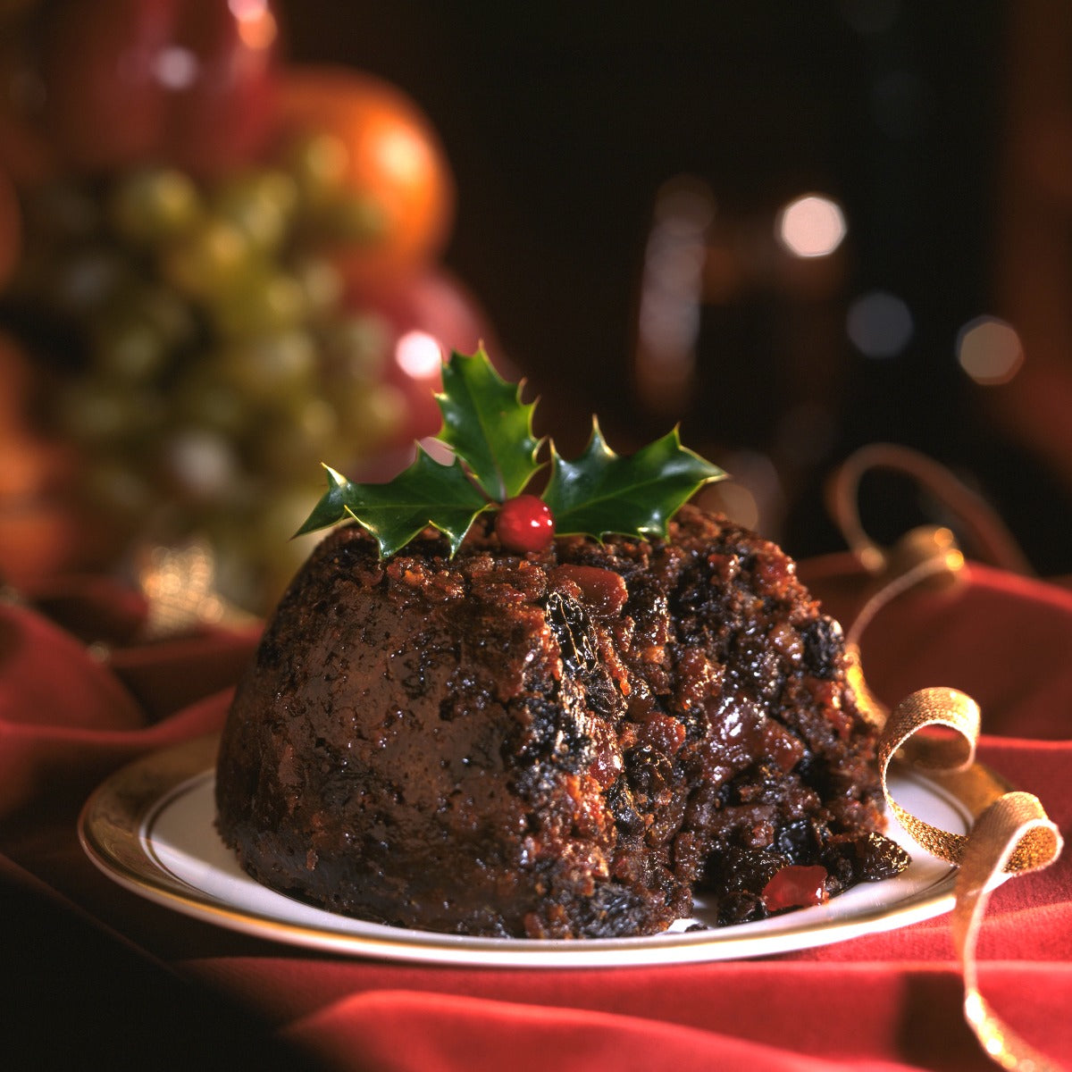 A traditional Christmas pudding