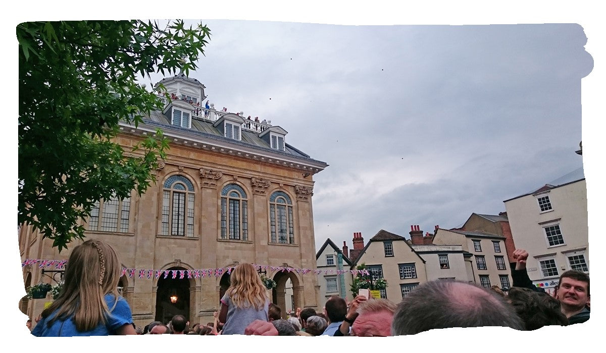 Abingdon Bun Throwing from top of town hall | Love Where You Live