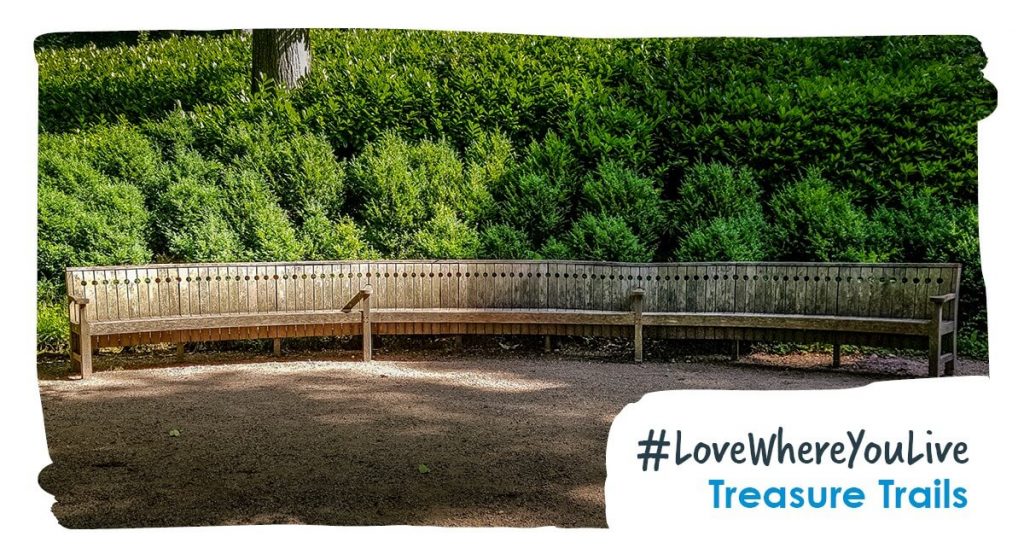 Very long brilliant bench - Stourhead, National Trust