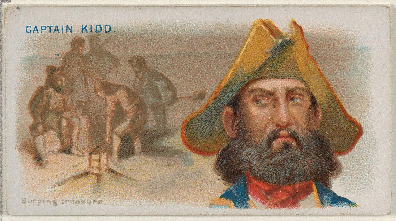 Captain William Kidd burying treasure cigarette card