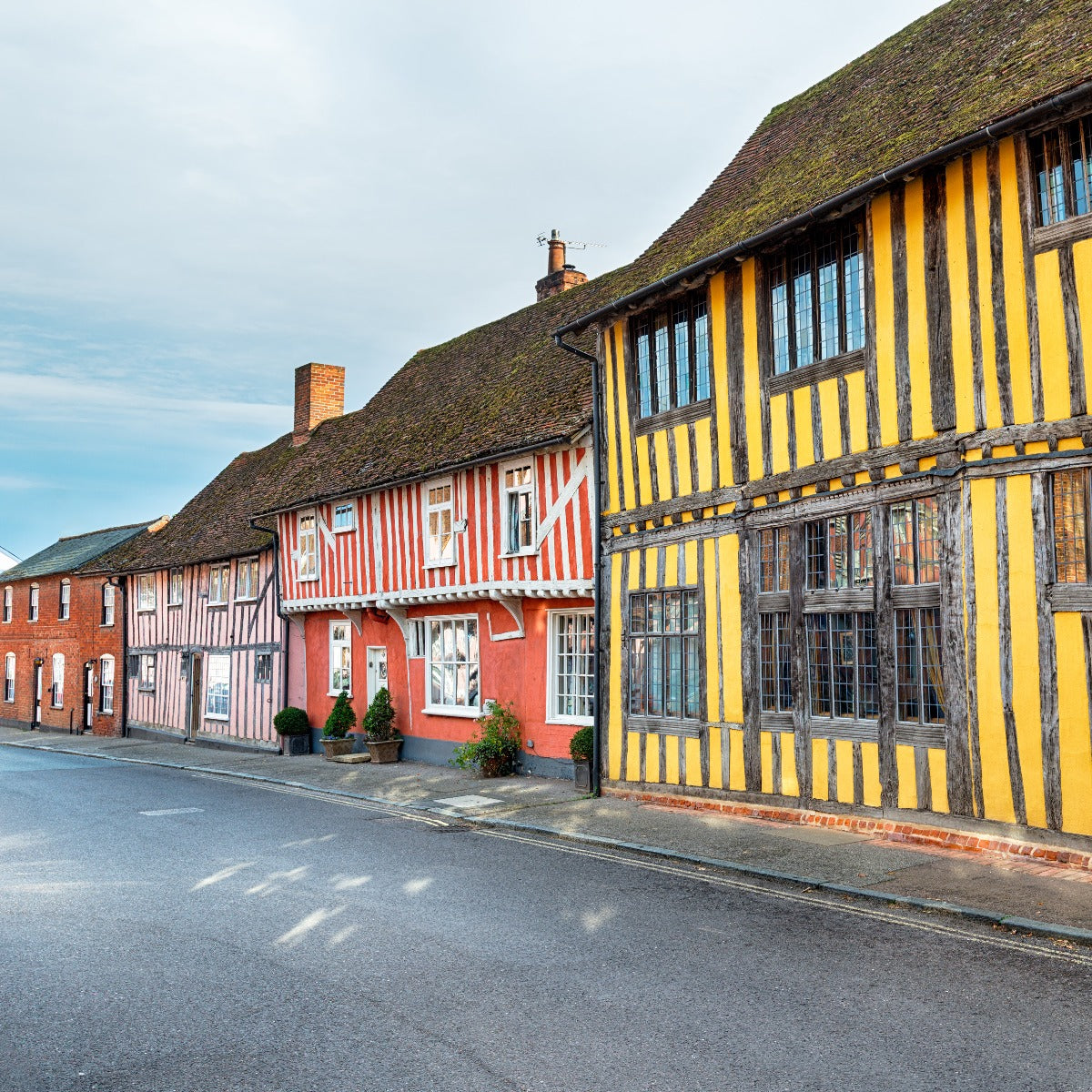 Colourful medieval houses in Lavenham