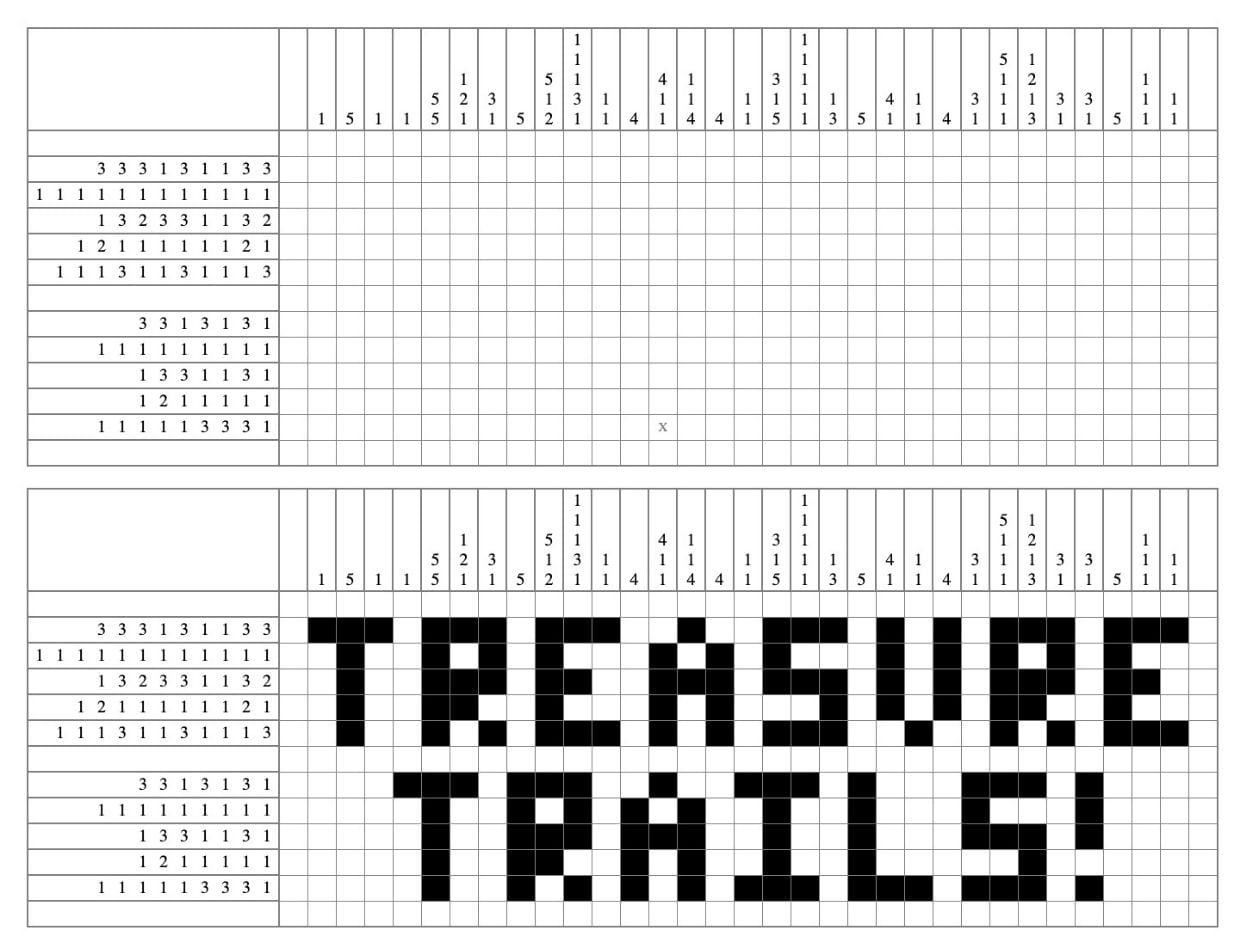 Treasure Trails Nonogram | A Puzzling World