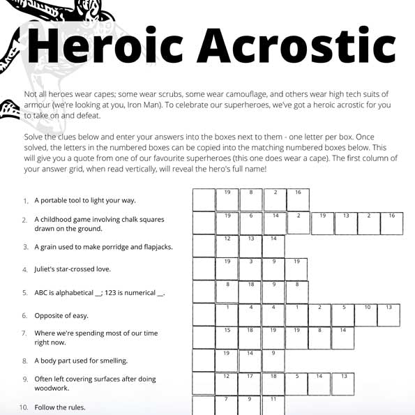 Puzzle Time... Heroic  Acrostic