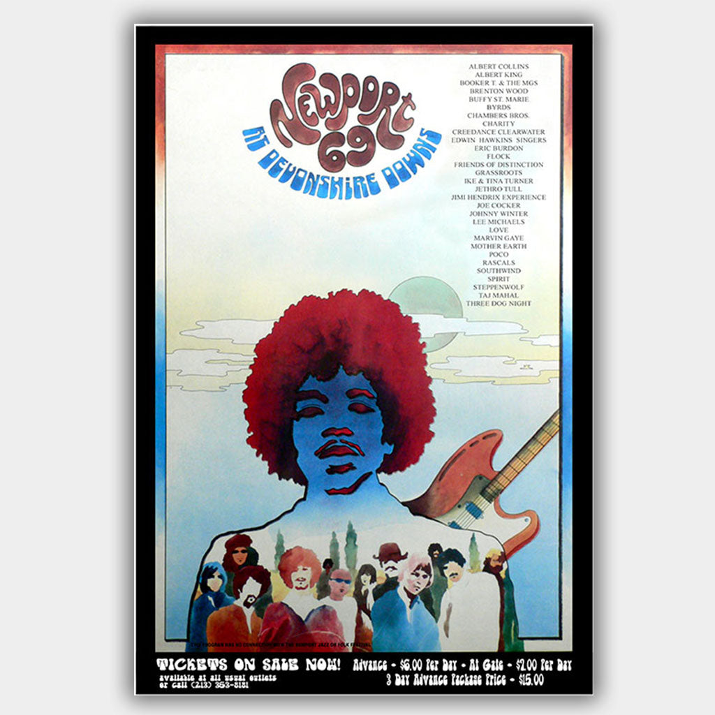 Newport Pop Festival with Hendrix+ (1969) - Concert Poster - 13 x 19 i –  PosterAlley
