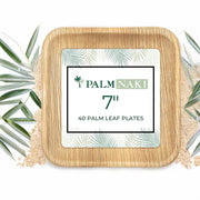 Palm Naki 7" Square Palm Leaf Plates (40 Count)