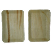 Palm Naki 9" x 6" Rectangular Palm Leaf Plates (40 Count)