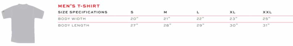 T-Shirt Sizing Chart