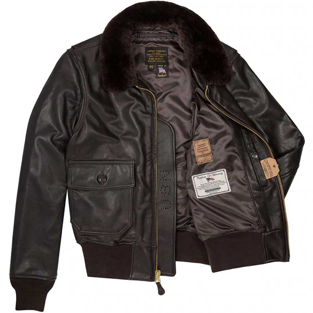 USN G1 Leather Flight Jacket | Men's Goatskin Leather Jacket ...