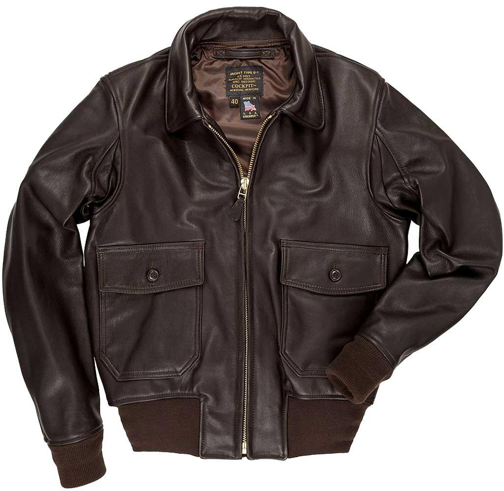 Cockpit USA Men's Modified G-1 Goatskin Leather Flight Jacket