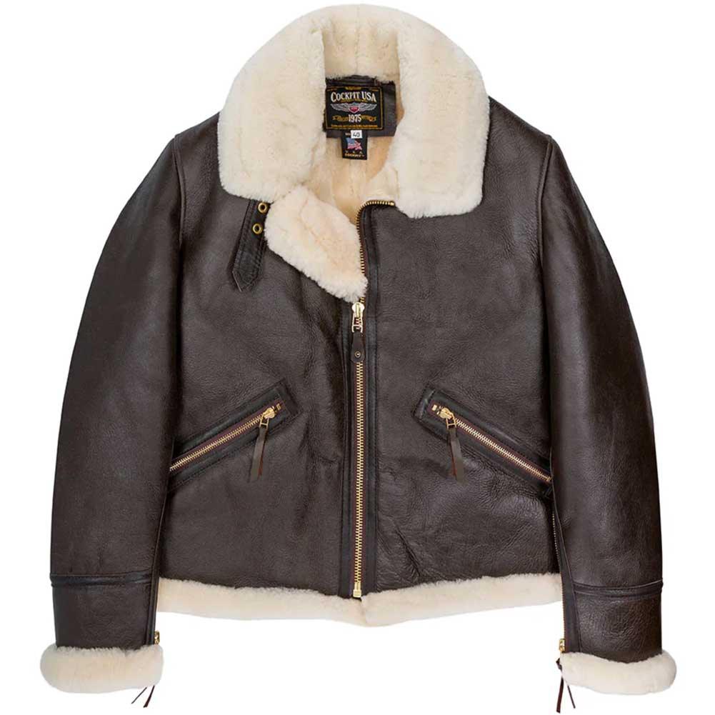 Cockpit USA Mens Scout Sheepskin Bomber Jacket