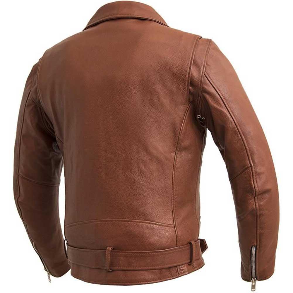 First Mfg Mens Fillmore Leather Motorcycle Jacket