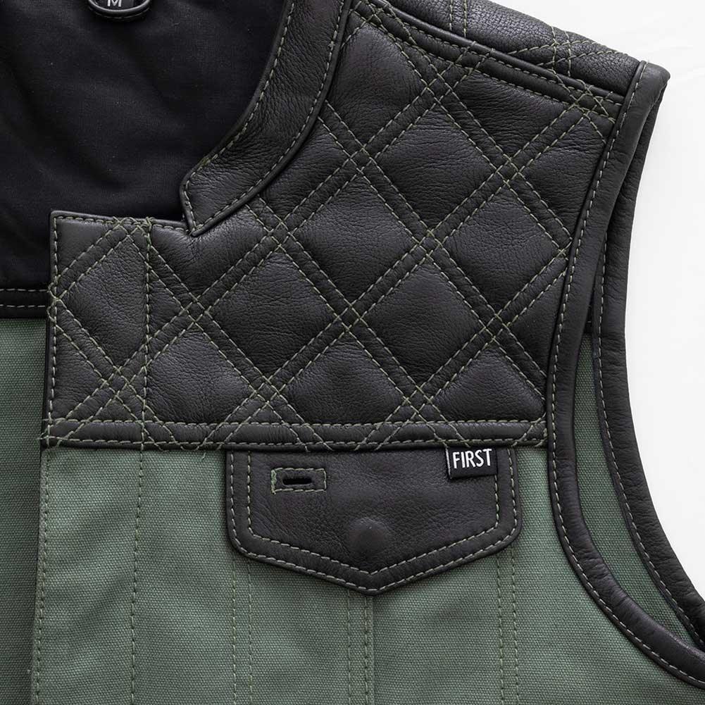 First Mfg Mens Hunt Club Diamond Quilt Leather Vest