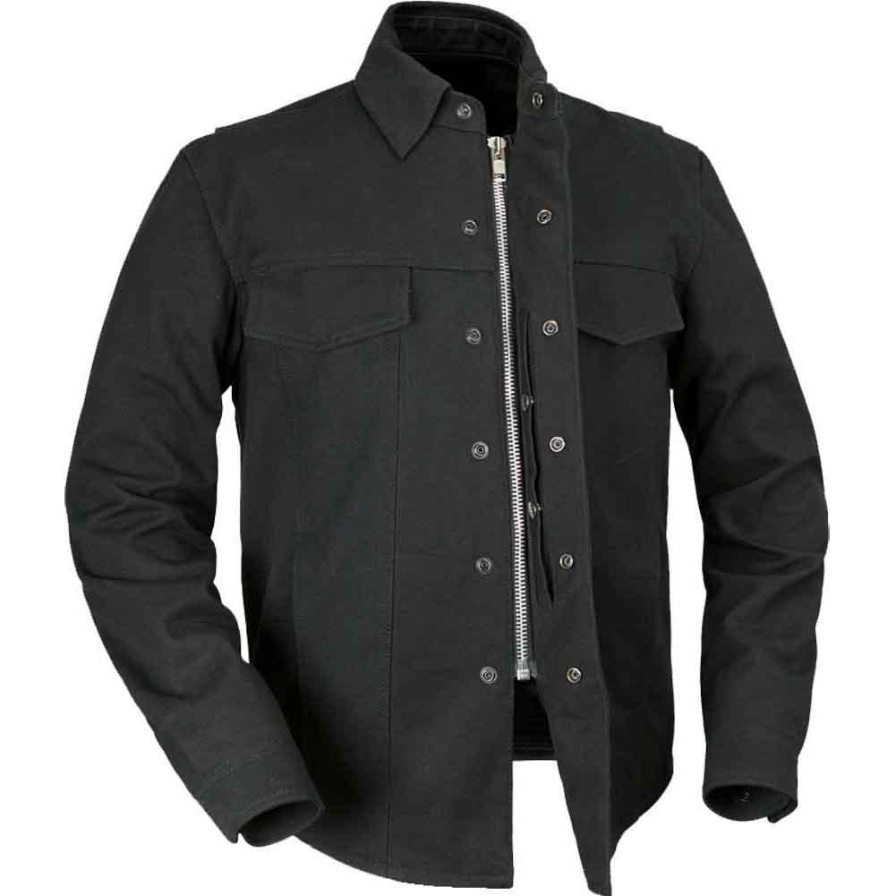 First Mfg Mens Mercer Black Raw Canvas Shirt