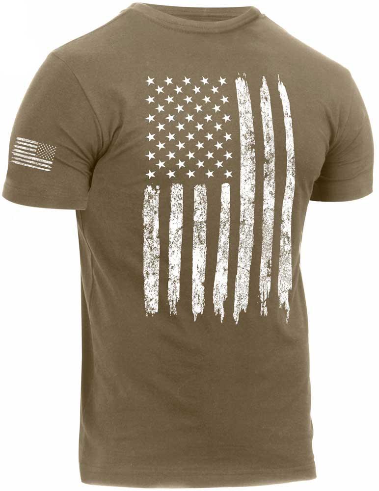 Rothco Mens Distressed US Flag Athletic Fit T-Shirt