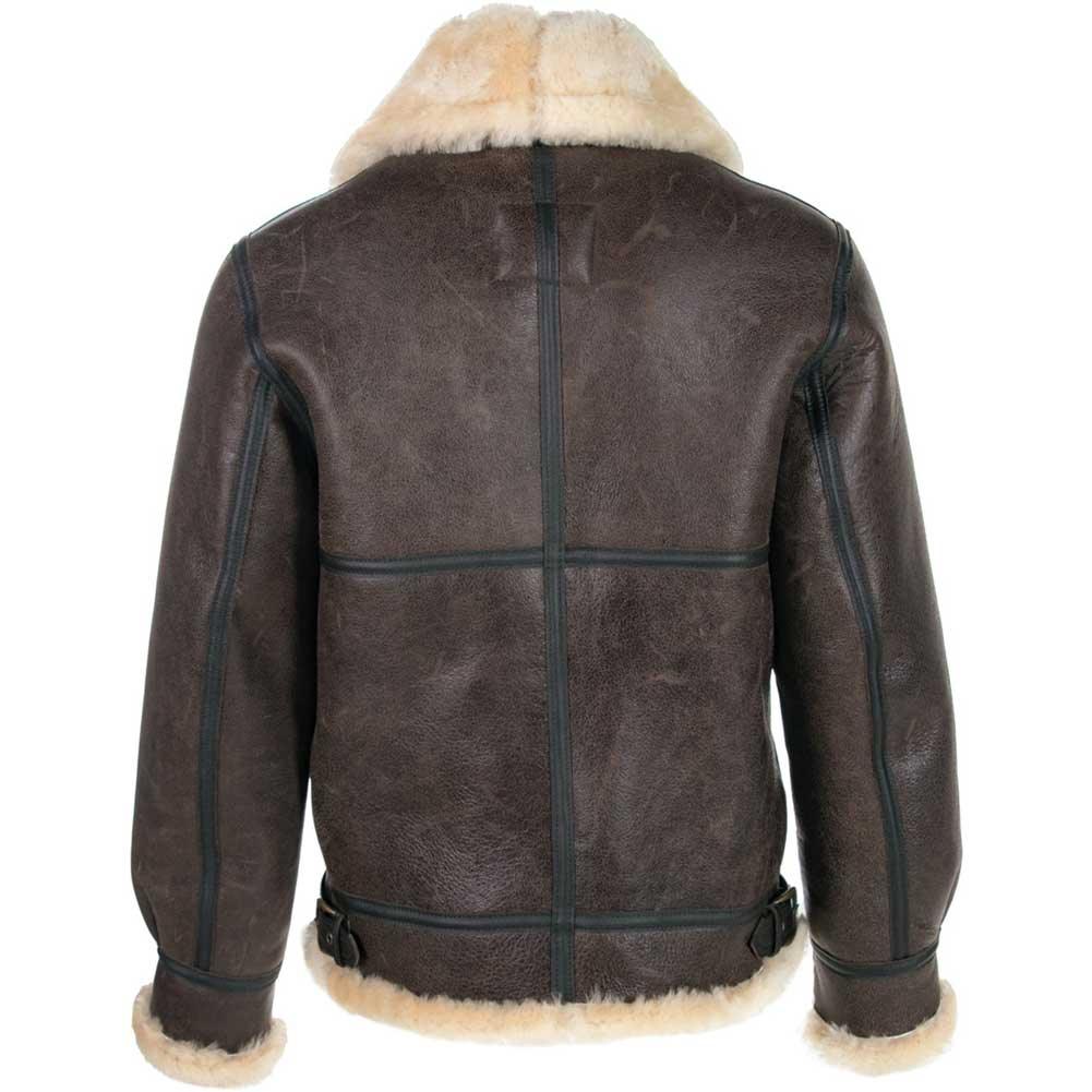 Schott NYC Men's 257S B-3 Sheepskin Bomber Jacket - Brown