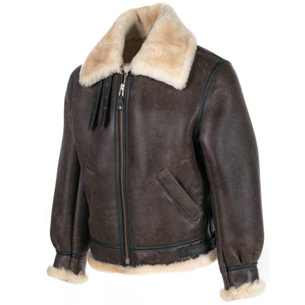 Schott NYC Men's 257S B-3 Sheepskin Bomber Jacket - Brown