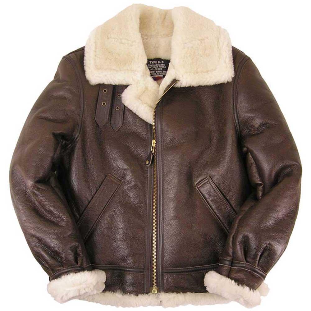 Schott NYC Men's 257S B-3 Sheepskin Bomber Jacket - Brown