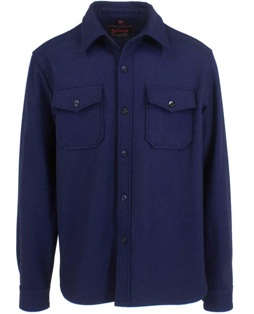 Schott NYC Mens Wool Naval CPO Shirt Jacket